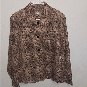 Rebecca Malone Brown Patterned Blouse